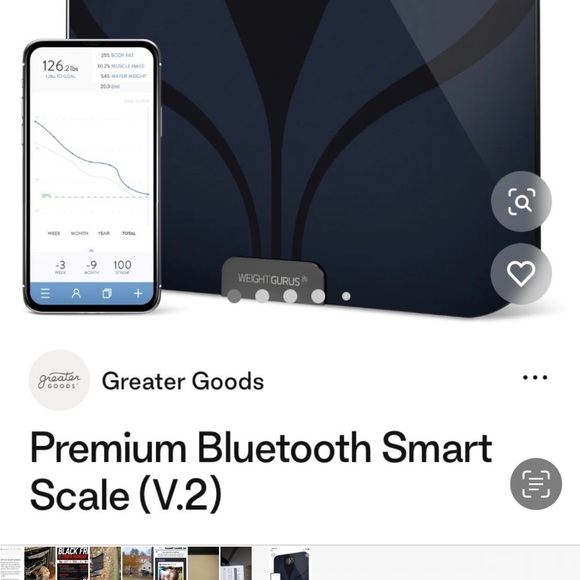 Weight Gurus Premium Bluetooth Smart Scale, v 2. ‘ew in box - Picture 4 of 4